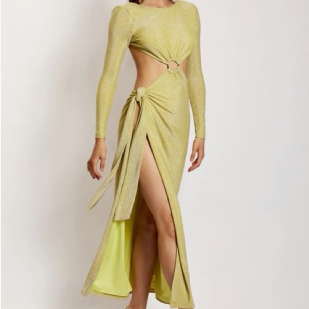 Glitter Backless Long Sleeve Dress